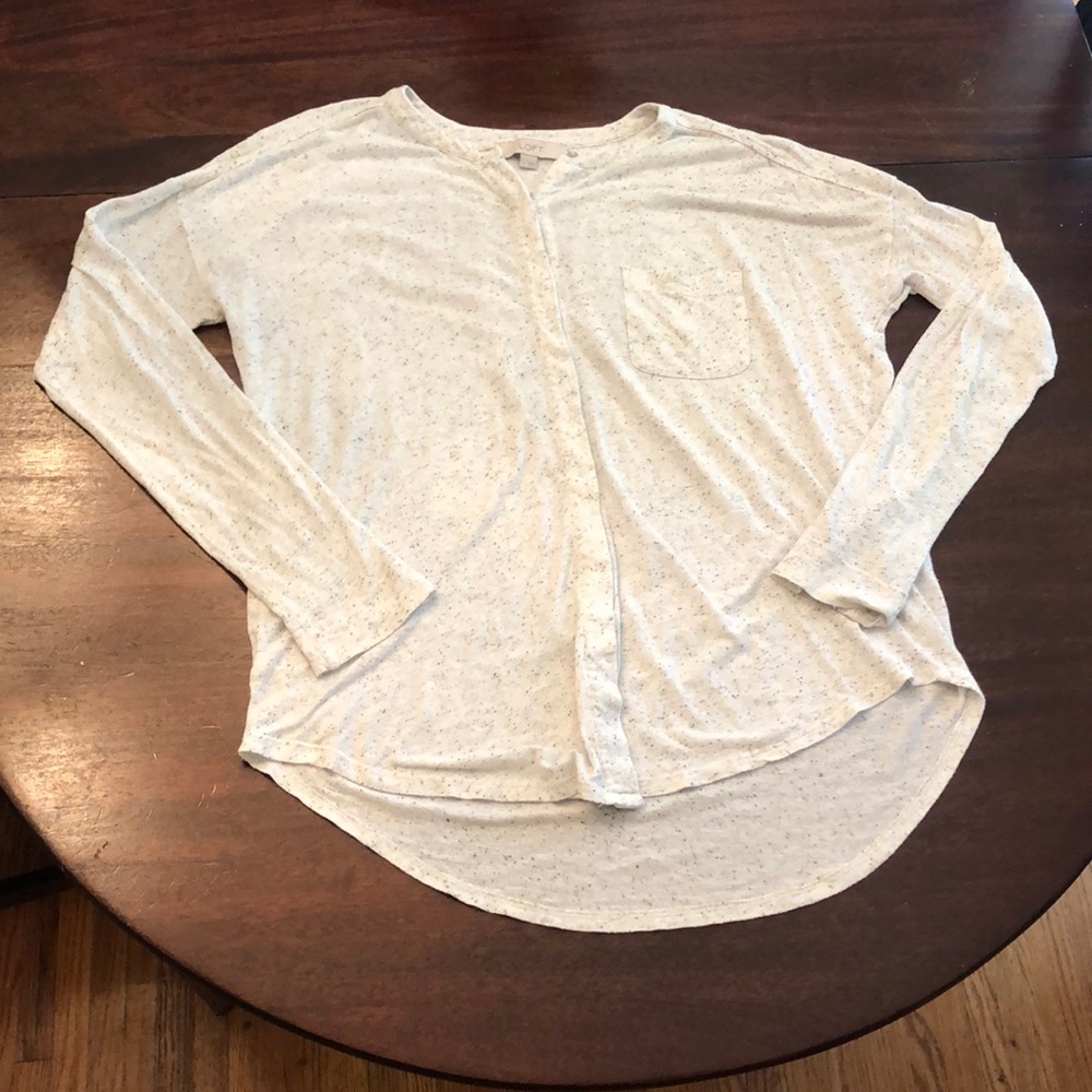 Long sleeve button-up shirt with front pocket